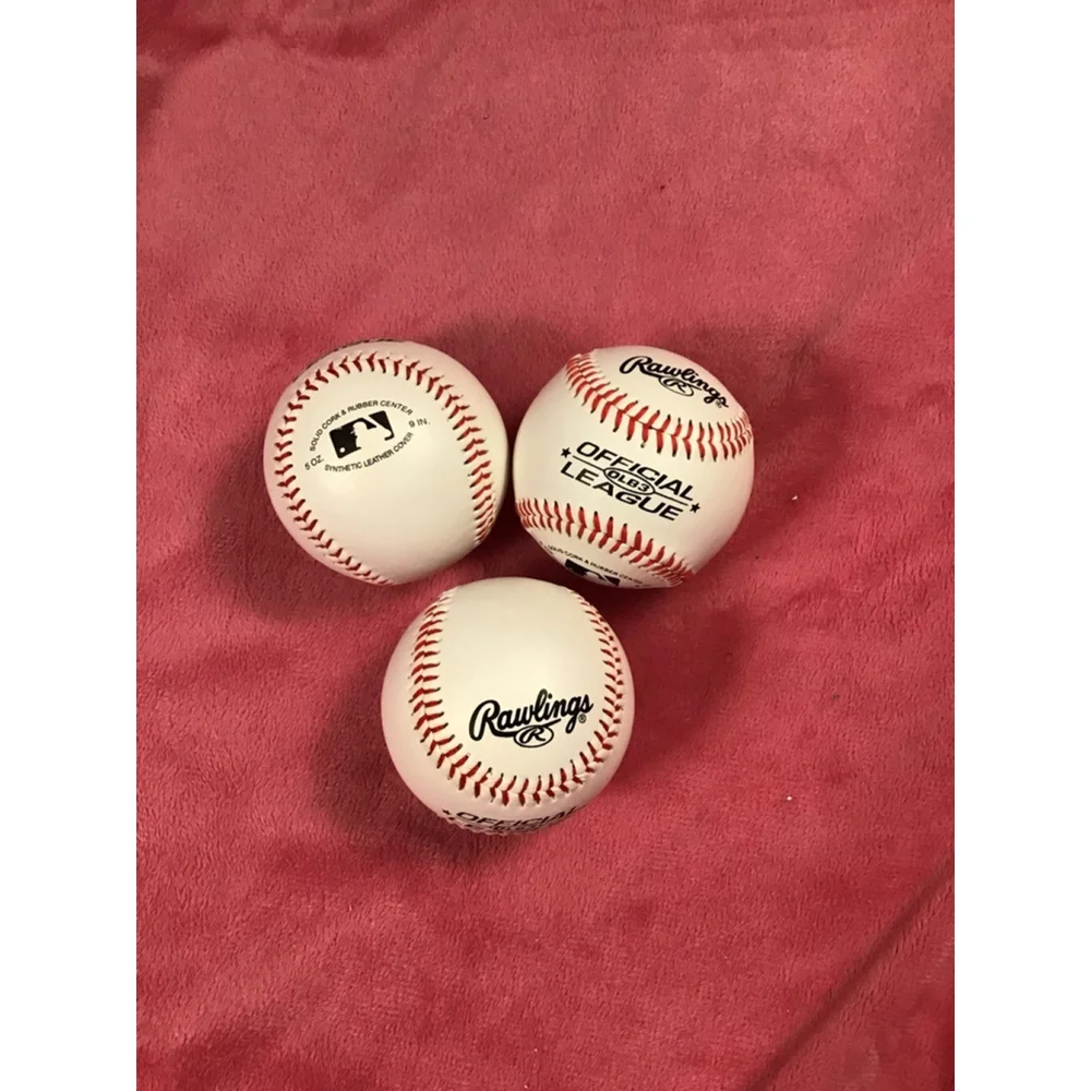 Rawlings White Red Baseball Set of 3